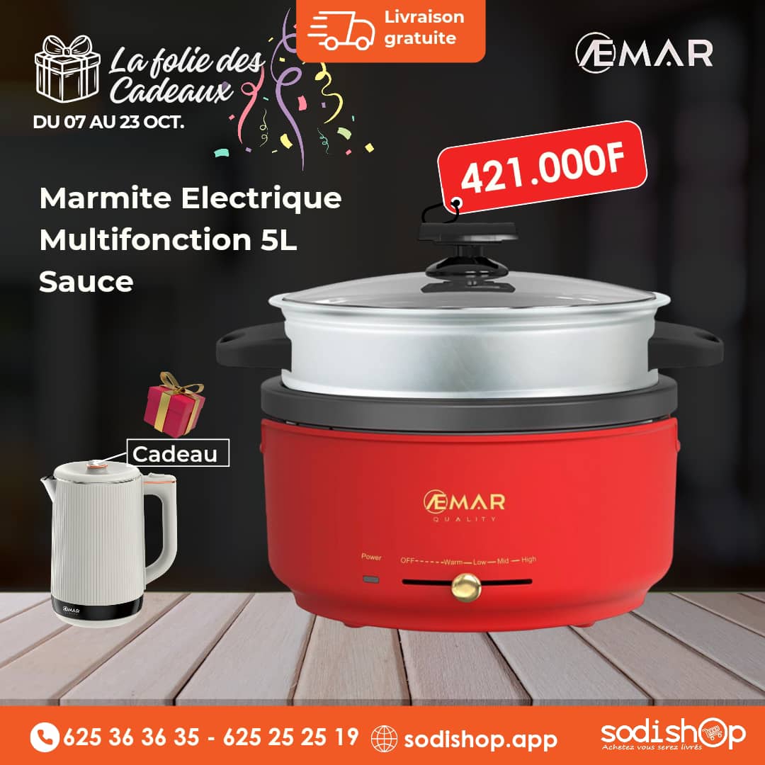 Spécial Promo - Marmite Sauce de Marque AEMAR Multifonction 5L + Bouillard Electrique Offert HM00038