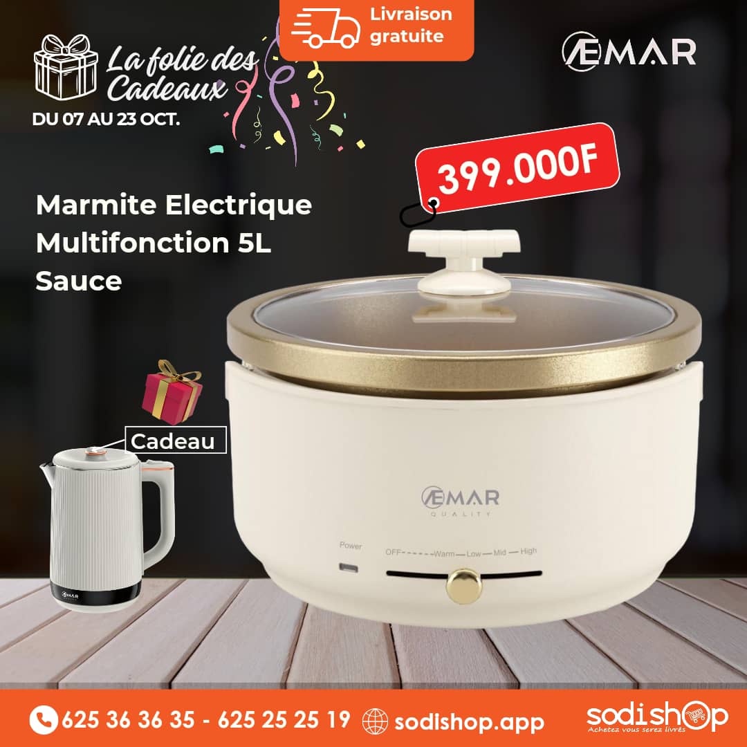 Spécial Promo - Marmite Sauce de Marque AEMAR Multifonction 5L + Bouillard Electrique Offert HM00038