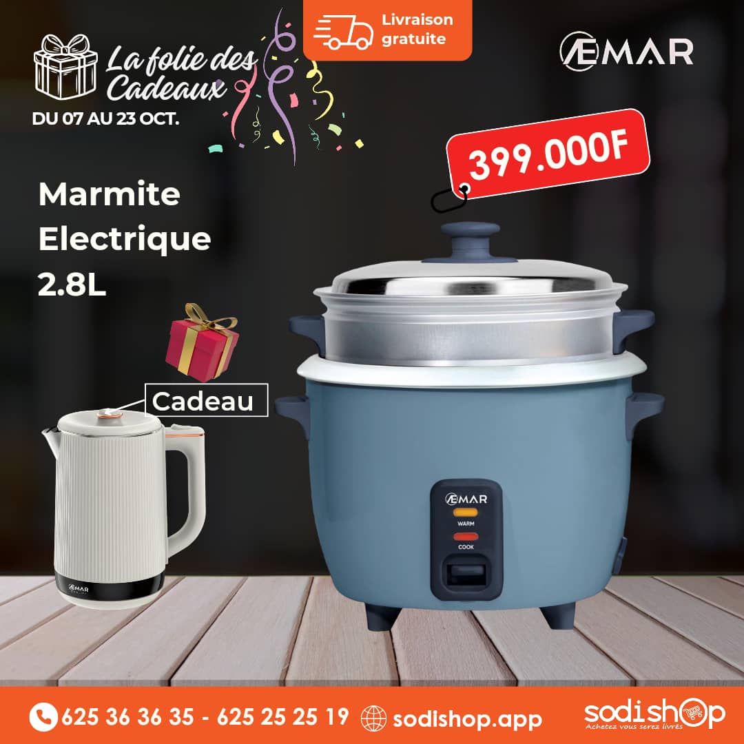 Spécial Promo - Marmite Simple 2.8L RC5502 1000W + Bouillard Electrique Offert HM00038