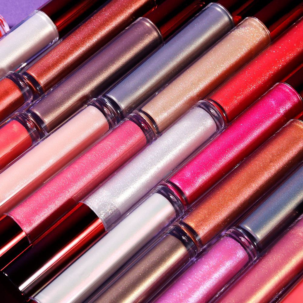 Brillant à lèvres métallique, vente en gros, étiquette privée, cosmétiques, paillettes, maquillage en vrac, transparent, métallique, 50 pièces AI0001 – Image 3