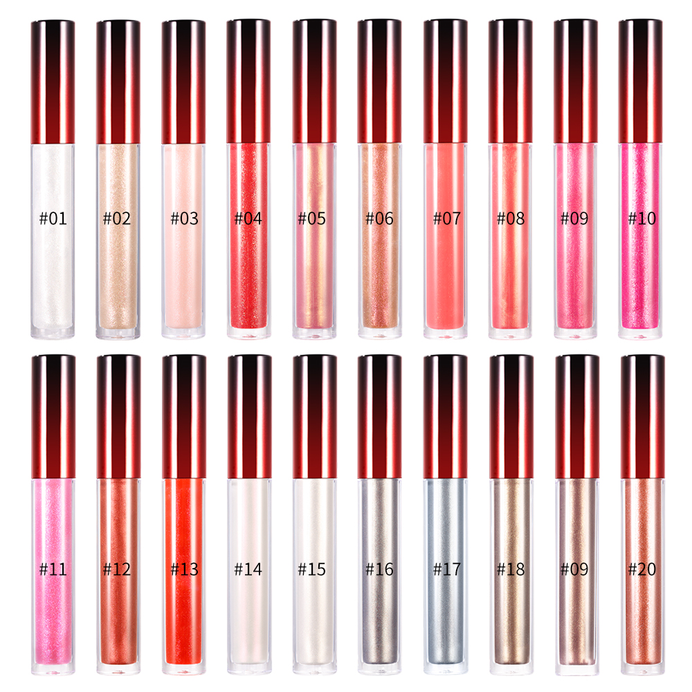Brillant à lèvres métallique, vente en gros, étiquette privée, cosmétiques, paillettes, maquillage en vrac, transparent, métallique, 50 pièces AI0001 – Image 6