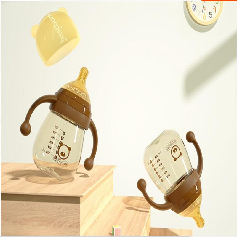 Biberons ppsu 180ML pour nouveau-né, avec poignée, Anti-coliques, lait, pour nourrissons, enfants, entraînement, tasse d'eau avec paille AI0001 – Image 2