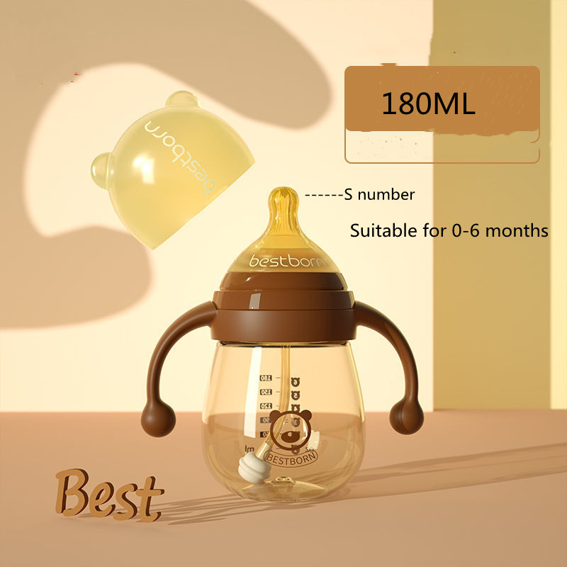 Biberons ppsu 180ML pour nouveau-né, avec poignée, Anti-coliques, lait, pour nourrissons, enfants, entraînement, tasse d'eau avec paille AI0001 – Image 4