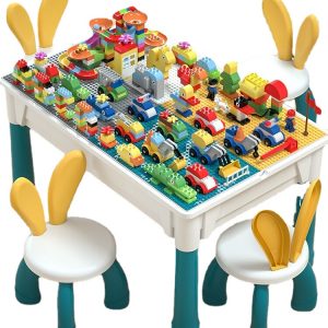 Blocs de construction, jouets à grosses particules, Table de construction multifonctionnelle pour garçons et filles, Intelligence assemblée AI0001