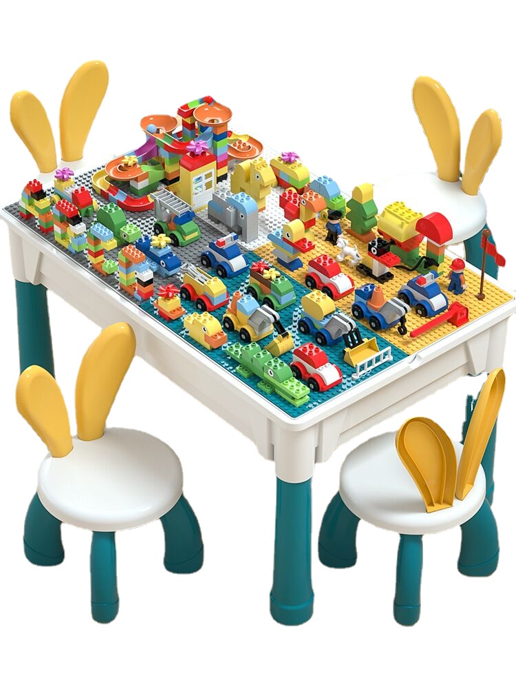 Blocs de construction, jouets à grosses particules, Table de construction multifonctionnelle pour garçons et filles, Intelligence assemblée AI0001