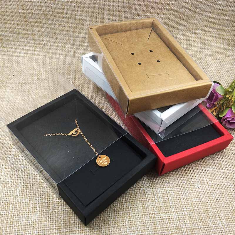 Coffrets cadeaux en carton pour la présidence, présentoir d'emballage de bijoux, colliers, boucles d'oreilles, pendentif, 4 couleurs, 12 pièces, 11,5x8x2.0cm AI0001 – Image 3