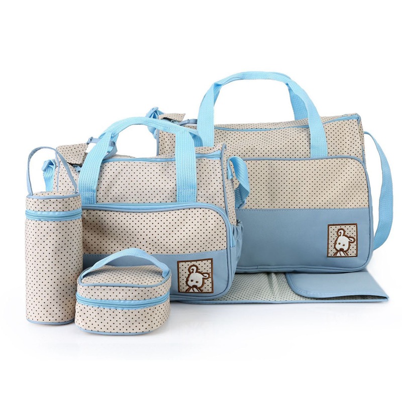 MOTOHOOD-sac à couches pour bébé, 5 pièces, sacoche à couches, grande capacité, pour maman, sacoche tendance pour poussette AI0001 – Image 5