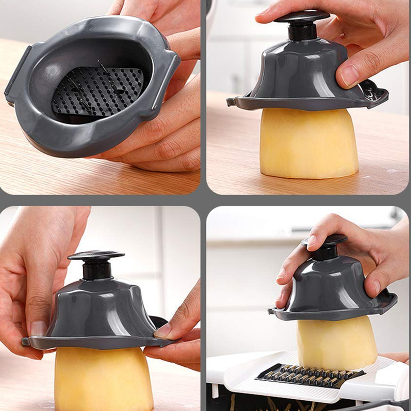 WALFOS – trancheuse à légumes 9 en 1, avec panier de vidange, râpe à pommes de terre, carotte, coupe-légumes, fromage, hachoir, Gadgets de cuisine AI0001 – Image 6