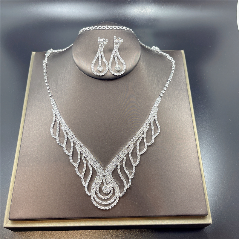 Parure de bijoux brillants faits à la main de haute qualité, pendentif avocat, collier, boucles d'oreilles, patients, mariée, mariage, fiançailles, robe de soirée, ornements AI0001 – Image 6