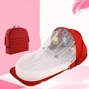 Lit de Voyage Portable CPull pour Bébé et Nouveau-né Chaise Pliante Multifonction avec Jouets, Moustiquaire AI0001