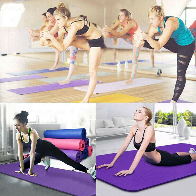 Grand tapis de Yoga antidérapant, épais, en mousse, pour exercices, Fitness, Pilates, méditation, 173x60x0.6cm AI0001 – Image 6