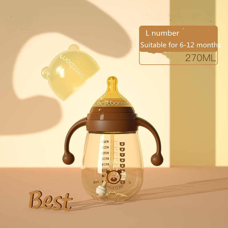 Biberons ppsu 180ML pour nouveau-né, avec poignée, Anti-coliques, lait, pour nourrissons, enfants, entraînement, tasse d'eau avec paille AI0001 – Image 3