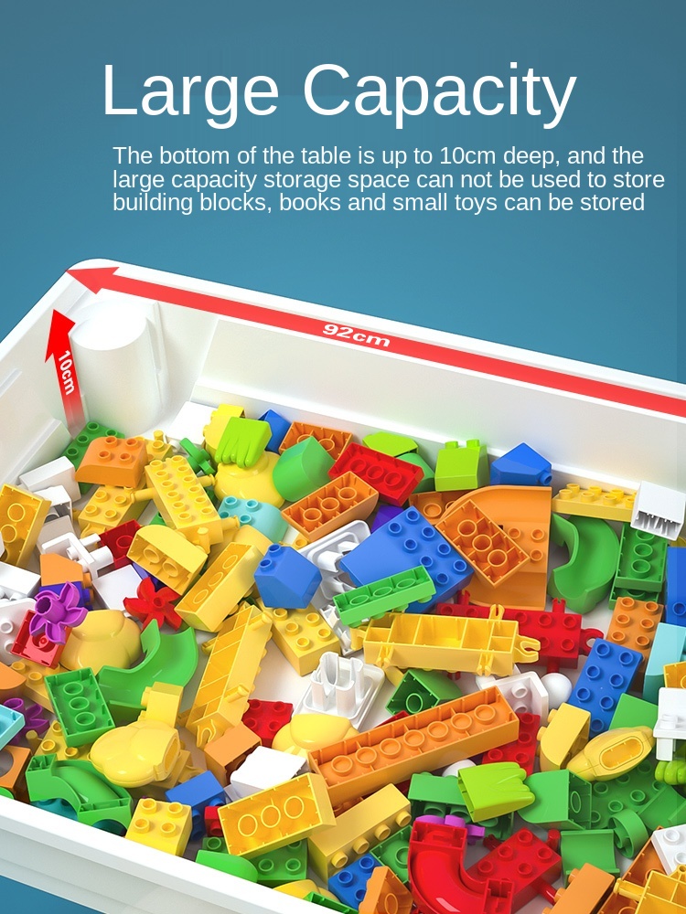 Blocs de construction, jouets à grosses particules, Table de construction multifonctionnelle pour garçons et filles, Intelligence assemblée AI0001 – Image 3
