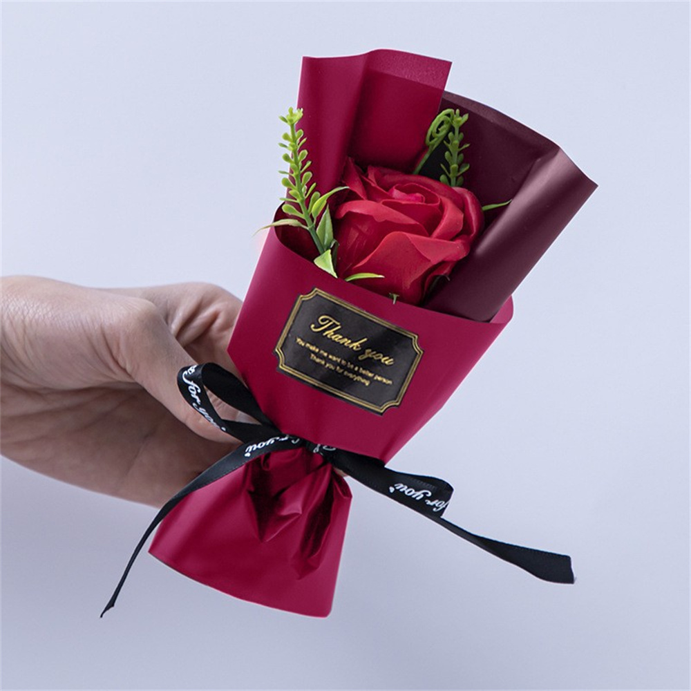 Mini bouquet de fleurs artificielles de Regina Rose, fleurs pour la maison, décoration de mariage, cadeau de fête de Thanksgiving, anniversaire du Nouvel An, leon's day AI0001 – Image 5