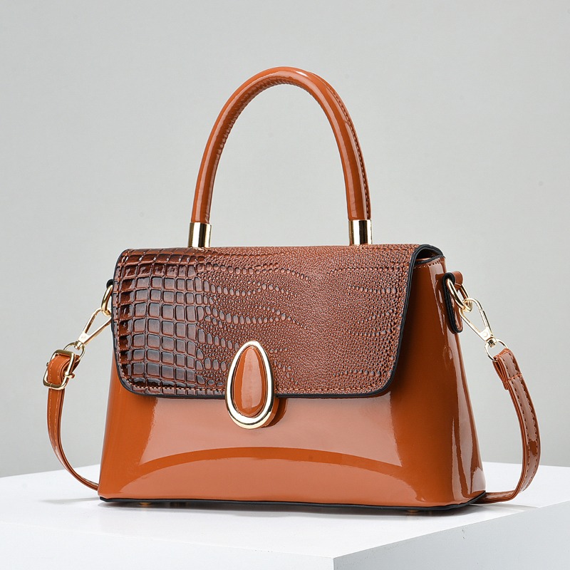 Sac à bandoulière en cuir brillant pour femme, sac à main à rabat décontracté pour femme, sac à main à la mode, initié par ChimLady AI0001 – Image 7