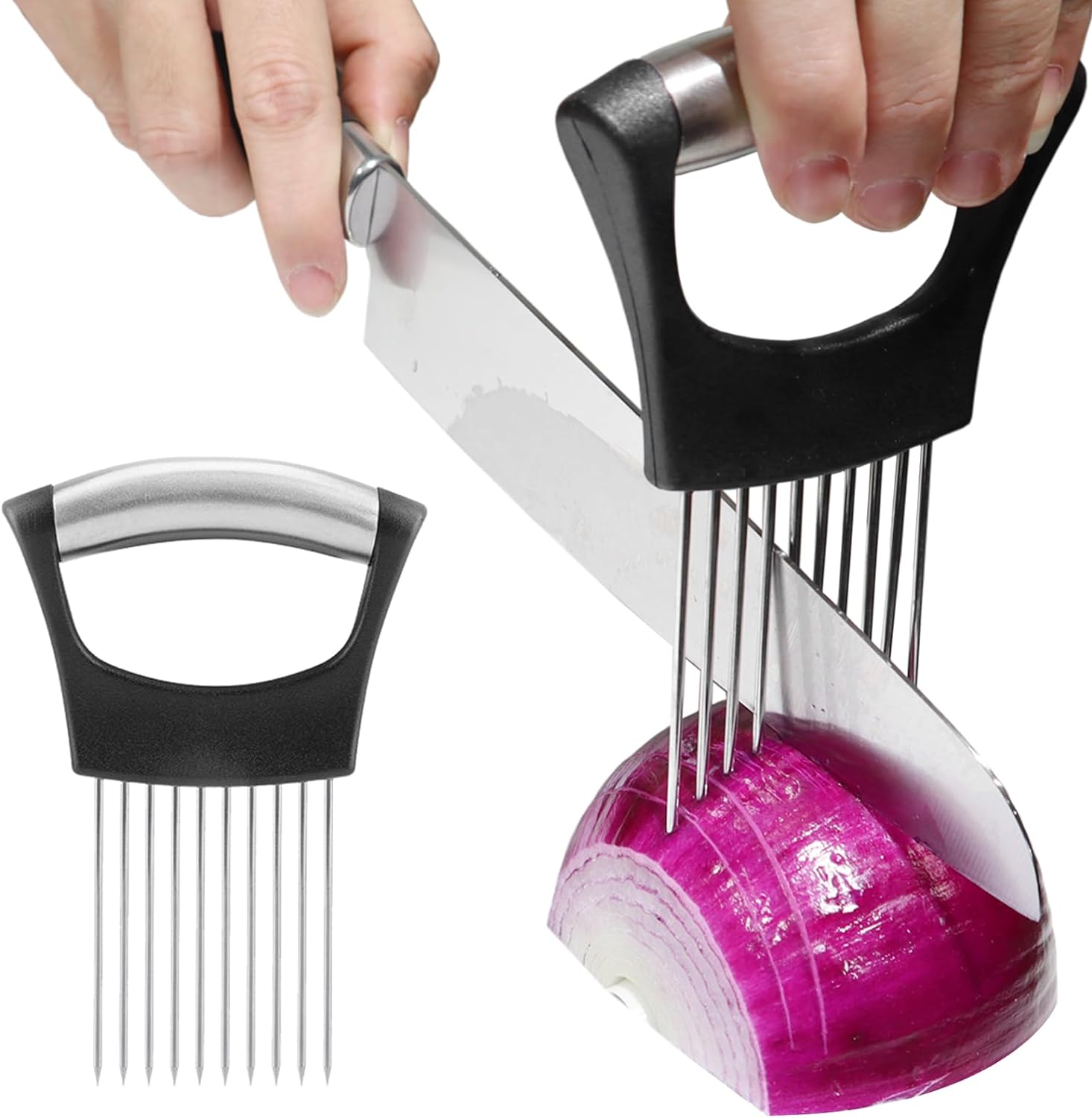 Onion Holder for Slicing Vegetable Cutter for Potato and Tomato Eggs Food Slicer Assistant Tool for Slicing Fruit Lemon and Meat AI0001 – Image 7