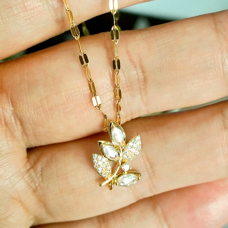 Collier en acier au titane avec pendentif pompon pour femme, simple et attrayant AI0001 – Image 5