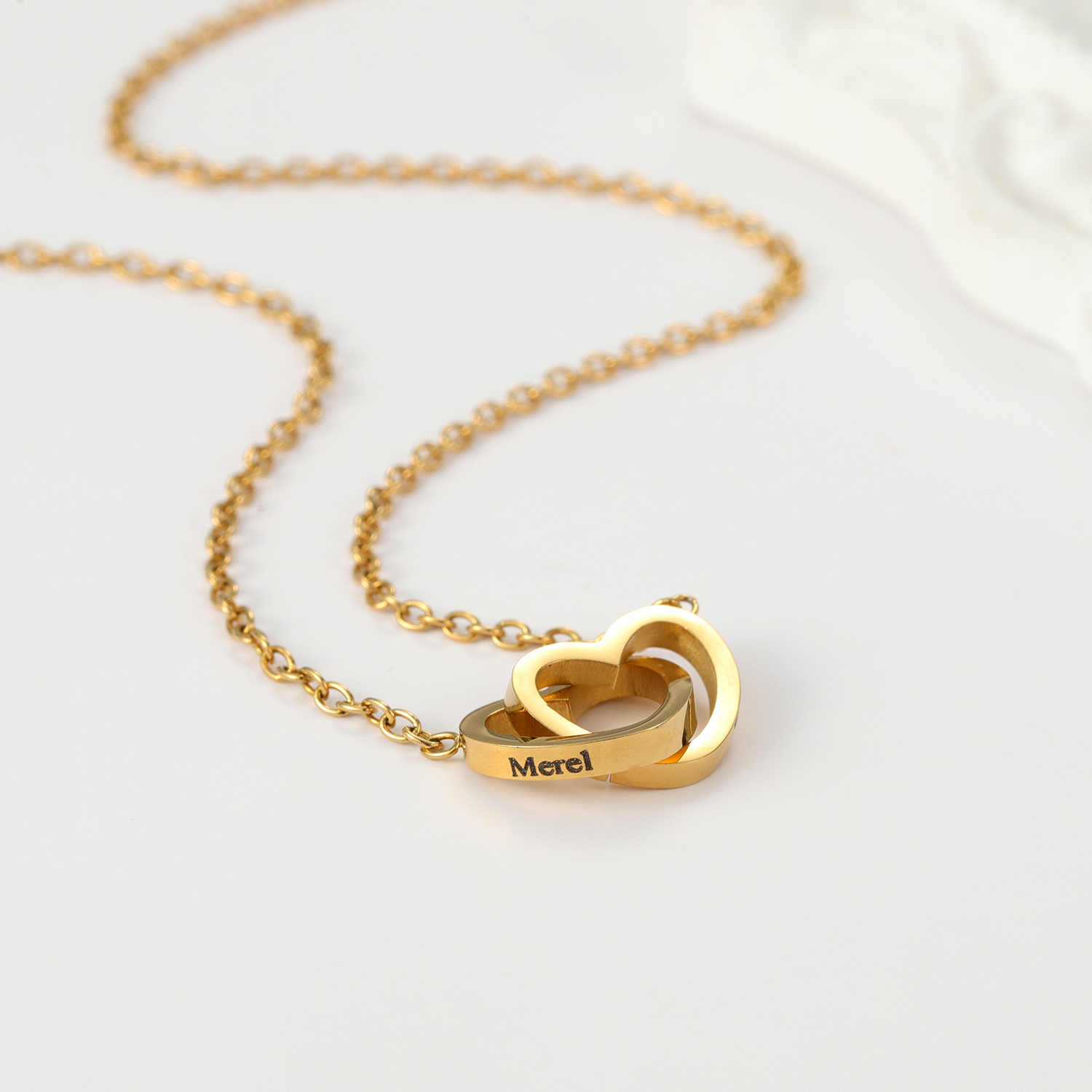 ETERNAL ROSE-Collier avec collier gravé et boîte-cadeau de fleurs réelles, collier avec lettre personnalisée en forme de cœur, cadeau de la fête de Léon pour elle AI0001 – Image 6