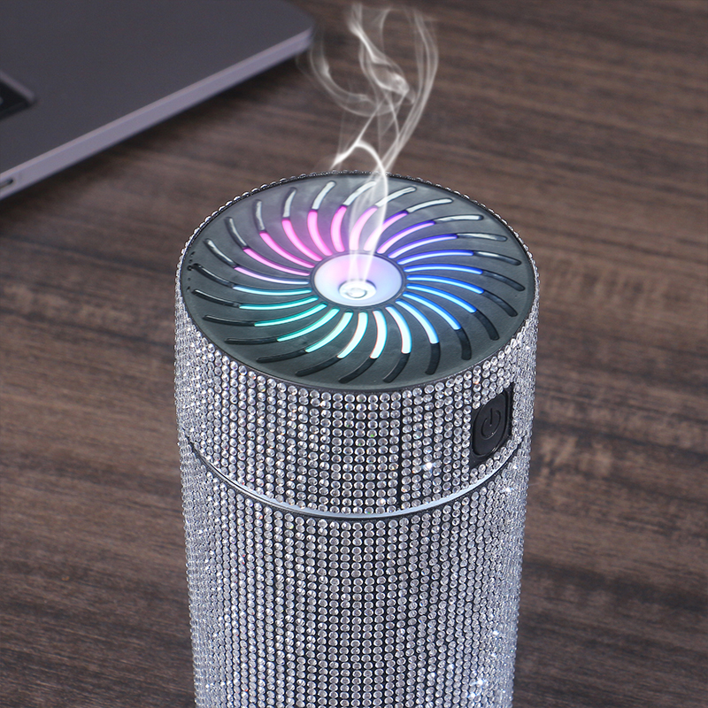 Humidificateur de diffuseur de voiture brillant de luxe avec lumière LED, diamant, supporter ficateur d'air automatique, assainisseur d'air Bling, accessoires de voiture AI0001 – Image 4