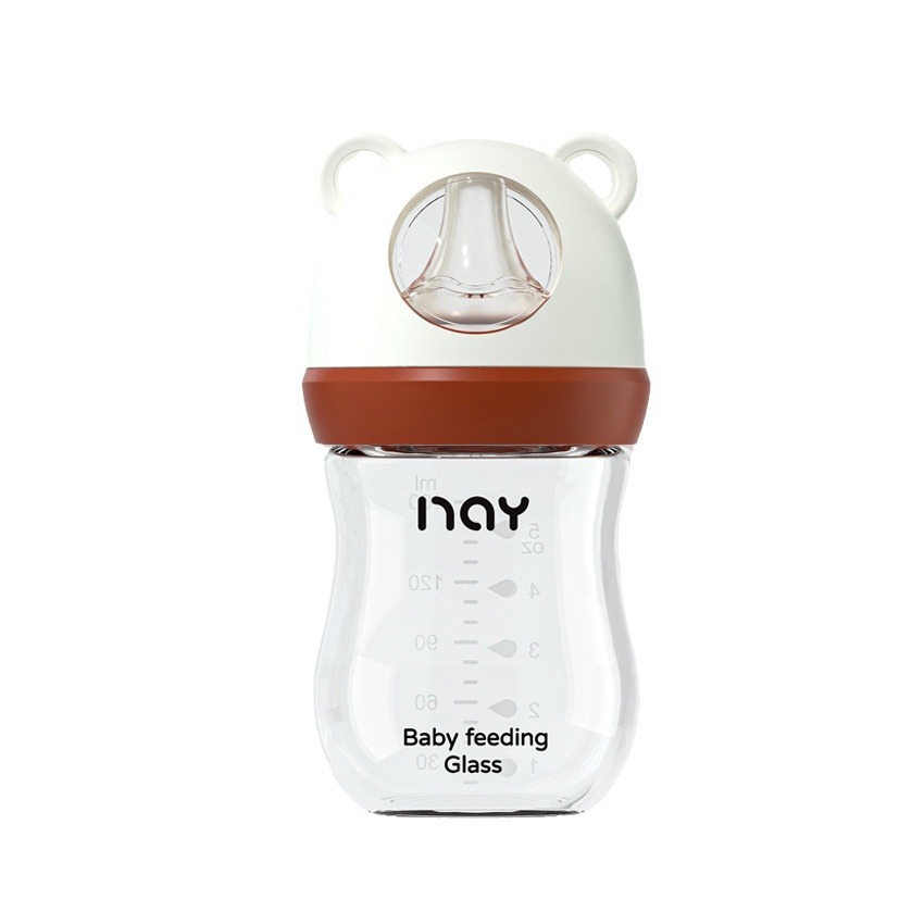BiSantos en verre pour nouveau-né, anti-flatulence, anti-étouffement, biSantos pour bébé, sans BPA, gros calibre, allaitement, 0-3 mois AI0001 – Image 3