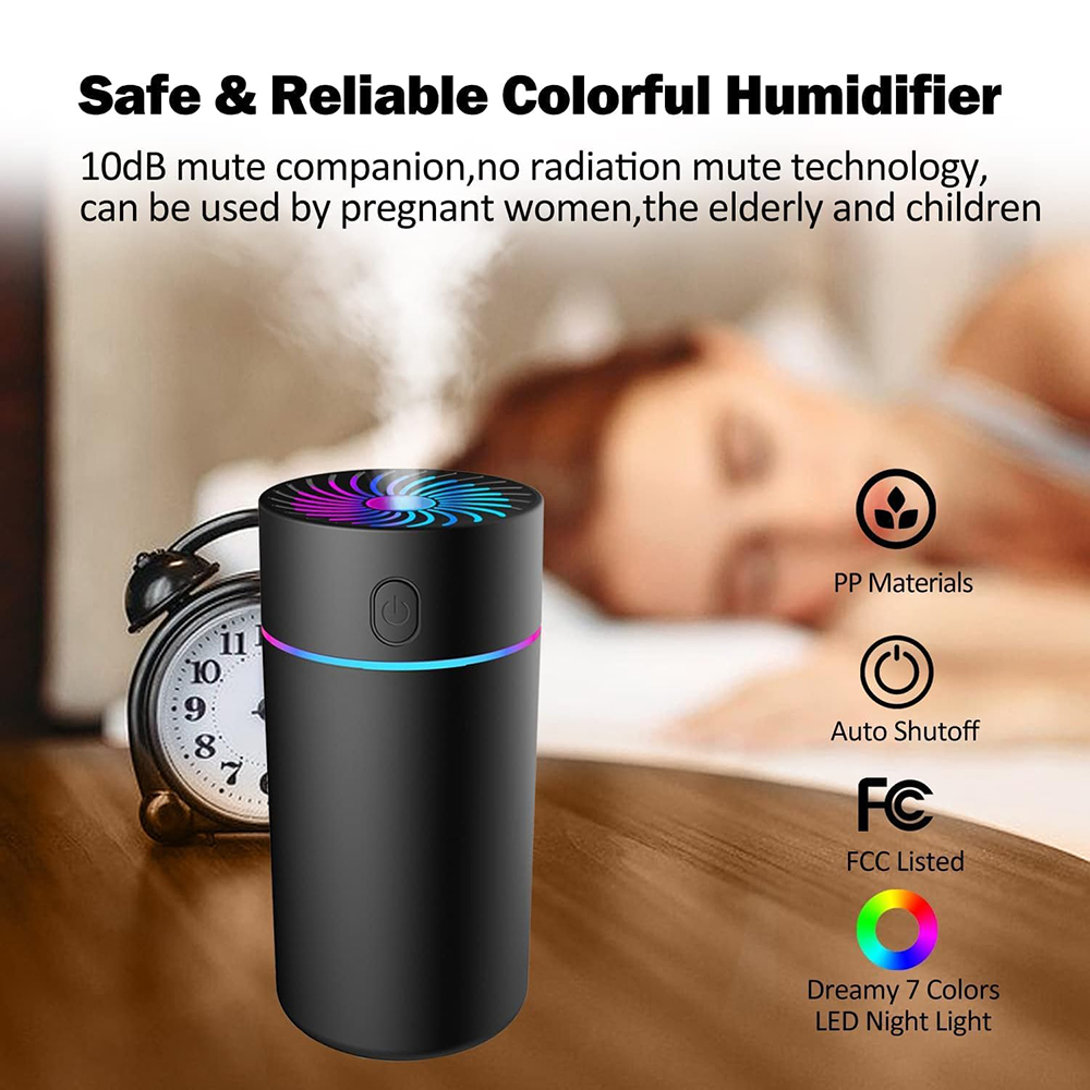 Humidificateur d'air portable à ultrasons, diffuseur d'huiles essentielles, supporter ficateur USB, brumisateur d'anions aromatiques AI0001 – Image 6