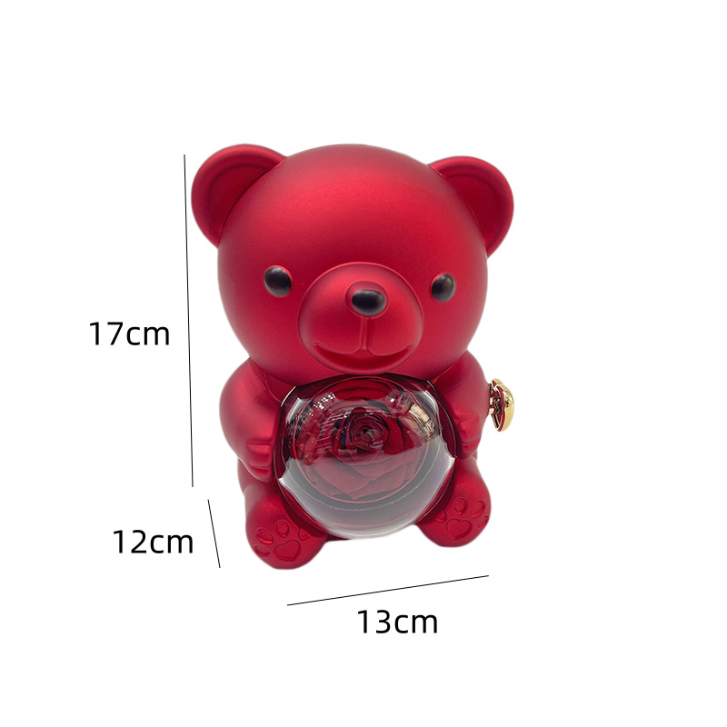 Boîte à Bijoux Ours Rotatif Rose Éternelle, Cadeau ixdes Mères, Embrassant, Fille, ixde Léon, Cadeaux de Noël AI0001 – Image 2