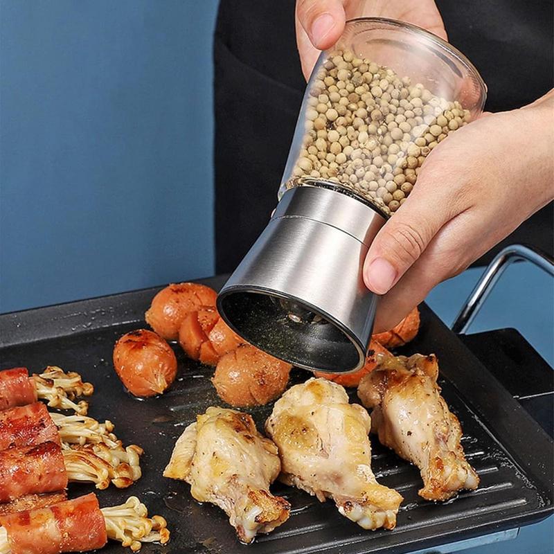 Broyeur manuel en acier inoxydable pour la cuisine, bouteille de broyage de sésame portable, fournitures de cuisine à domicile, 2 pièces AI0001