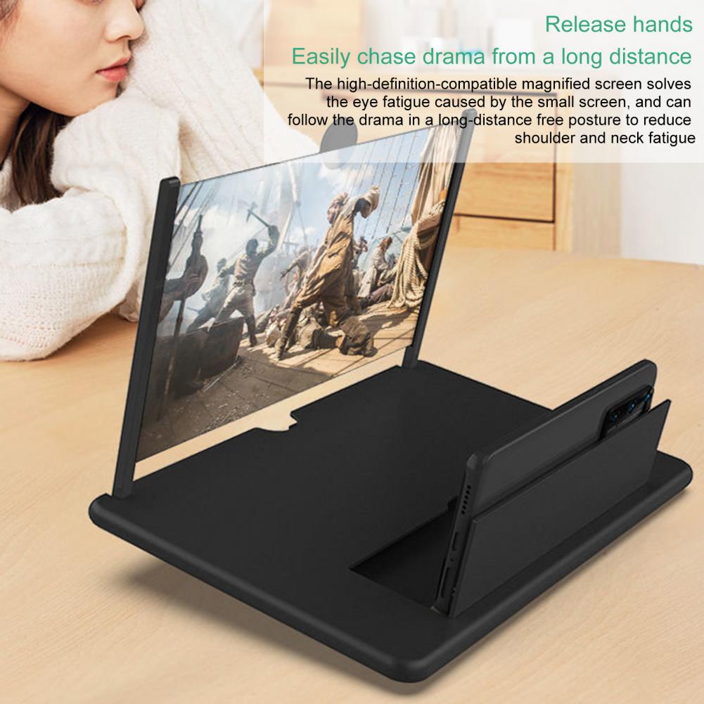 Amplificateur d'écran 3D pour téléphone portable, loupe vidéo d'écran, écran agrandi pour smartphone, support de téléphone, amplificateur vidéo TV, 10/12 pouces AI0001 – Image 4