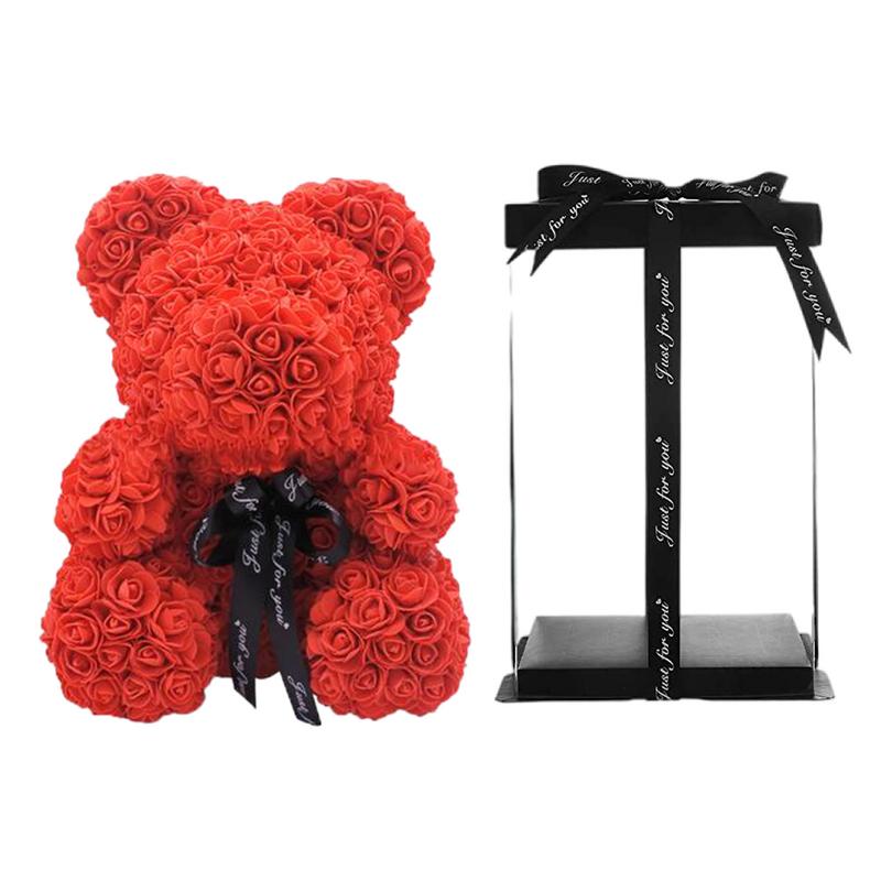 Ours en Peluche Rose Artificielle pour ixde Mariage, Fleurs, Boîte Cadeau, Saint Valentin, Noël, Anniversaire, Petite Amie, Travailleurs AI0001 – Image 3
