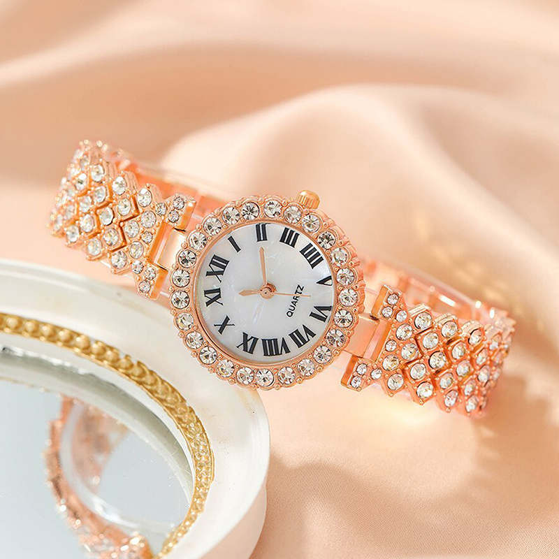 Ensemble montre-bracelet et bijoux coeur pour femme, biscuits de luxe, montre à quartz, mode, ensemble de 5 pièces AI0001 – Image 4
