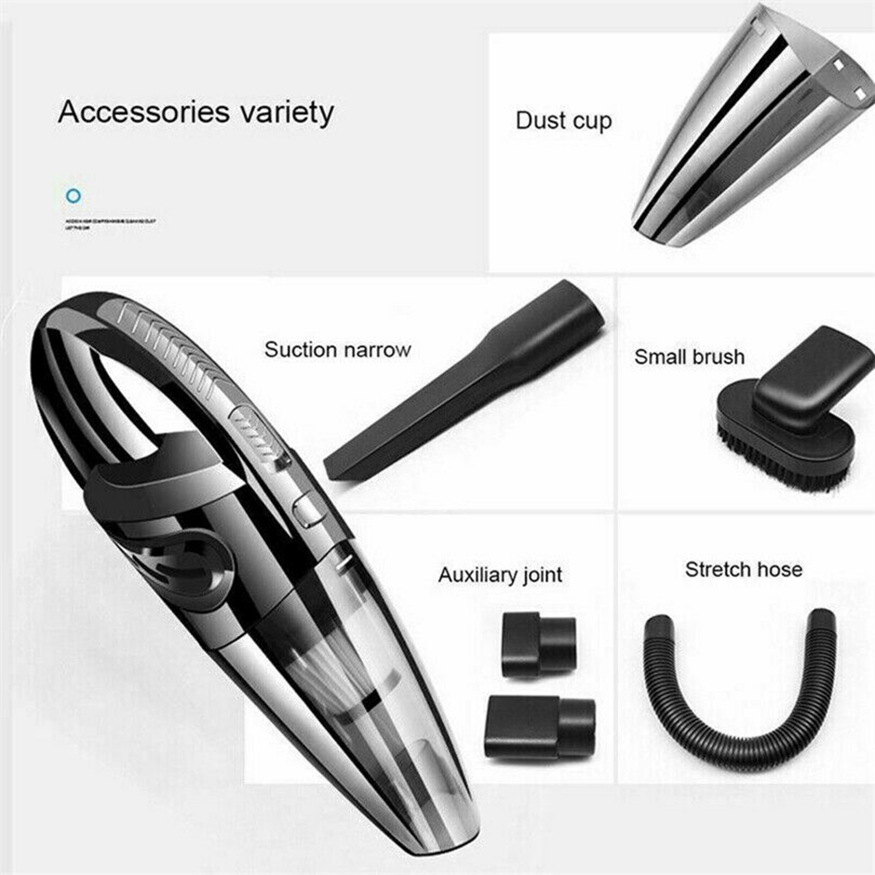 Aspirateur sans fil pour voitures, Aspirateur sans fil, Déterminer les aspirateurs, Puissance d'aspiration, Noir AI0001 – Image 2