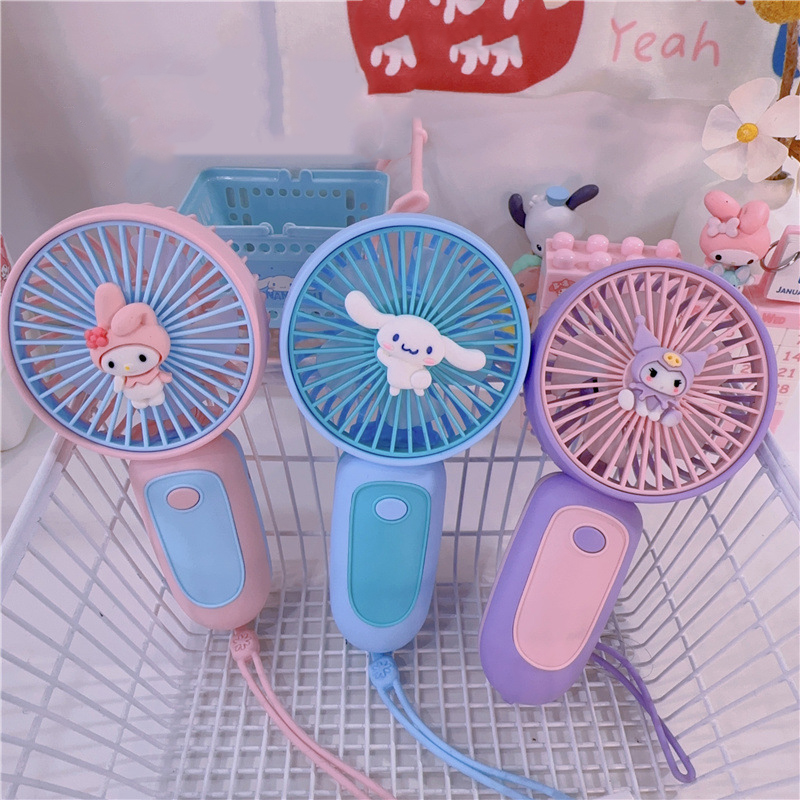 Sanurgente-Ventilateur électrique portable pour étudiant, ventilateur de dessin animé mignon, Mymelody, Kuromi, Cinnamoroll, Kawaii, déterminer l'extérieur, cadeau étudiant AI0001 – Image 6