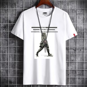 T-shirt à col rond pour homme, vêtement de Fitness, blanc, surdimensionné, Anime, 2022, S-6XL AI0001