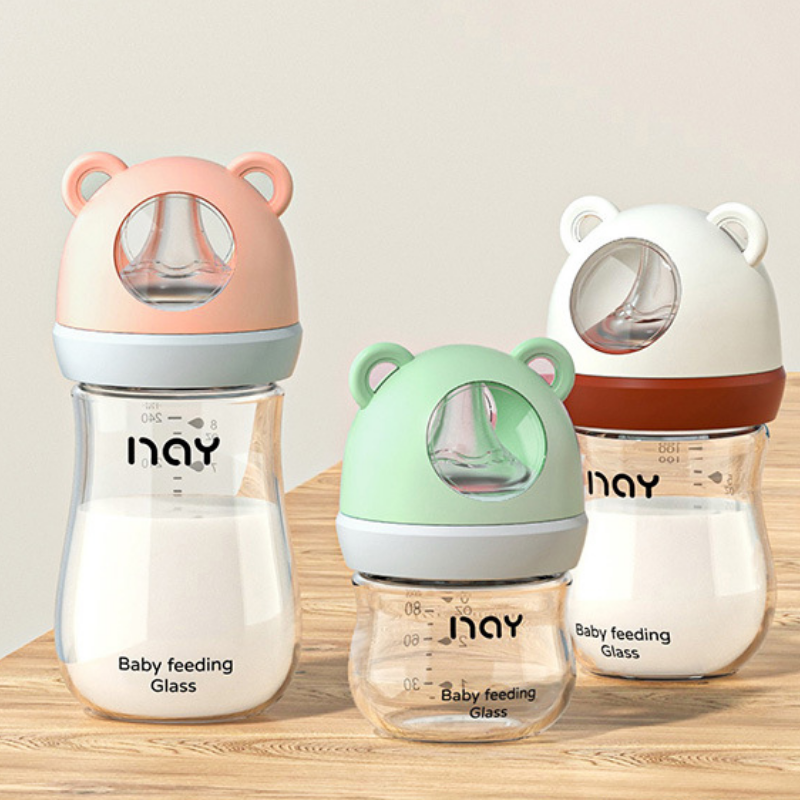 BiSantos en verre pour nouveau-né, anti-flatulence, anti-étouffement, biSantos pour bébé, sans BPA, gros calibre, allaitement, 0-3 mois AI0001 – Image 7