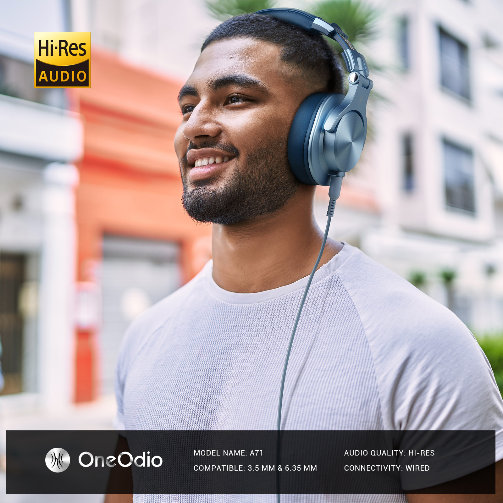 Oneodio-Casque d'écoute filaire portable A71, studio DJ, avec port de partage de musique, basses profondes, stéréo, sauna, téléphone pour statique AI0001 – Image 5