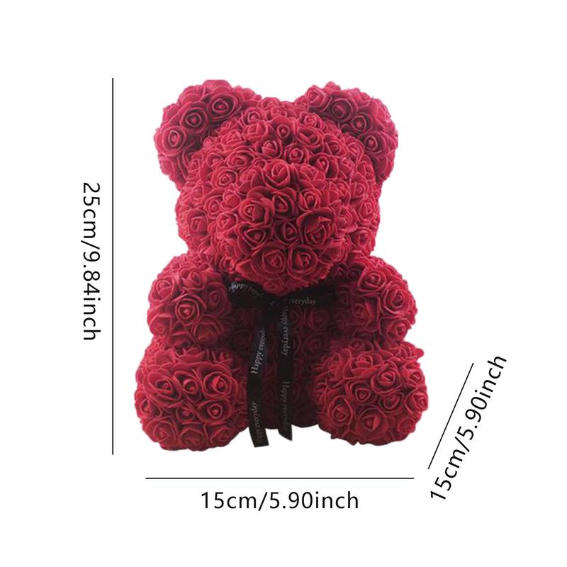 Ours en Peluche Rose Artificielle pour ixde Mariage, Fleurs, Boîte Cadeau, Saint Valentin, Noël, Anniversaire, Petite Amie, Travailleurs AI0001 – Image 2