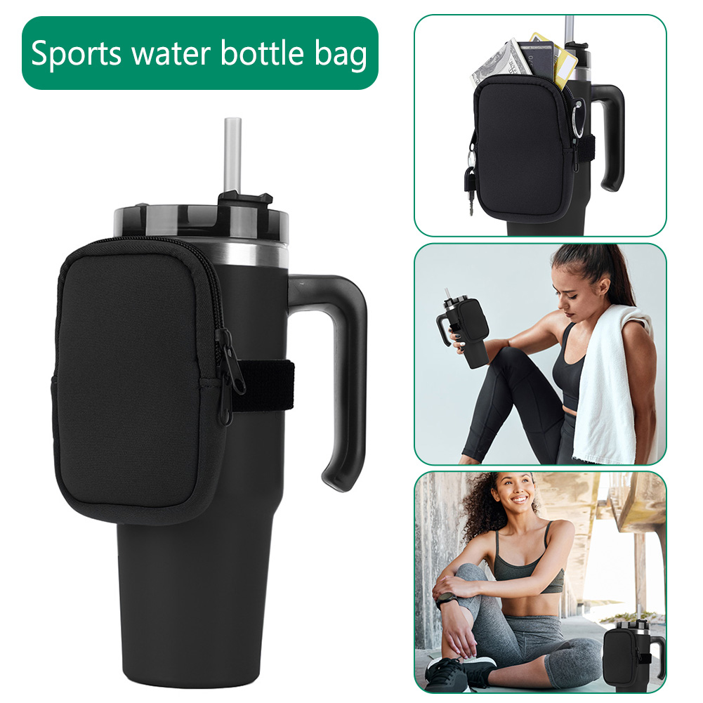 Poudres de bouteille d'eau de plongée, sac portable en tissu, portefeuille de bouteille d'eau, caddie avec fermeture éclair pour touristes, téléphone, carte prédire, 40oz AI0001 – Image 7