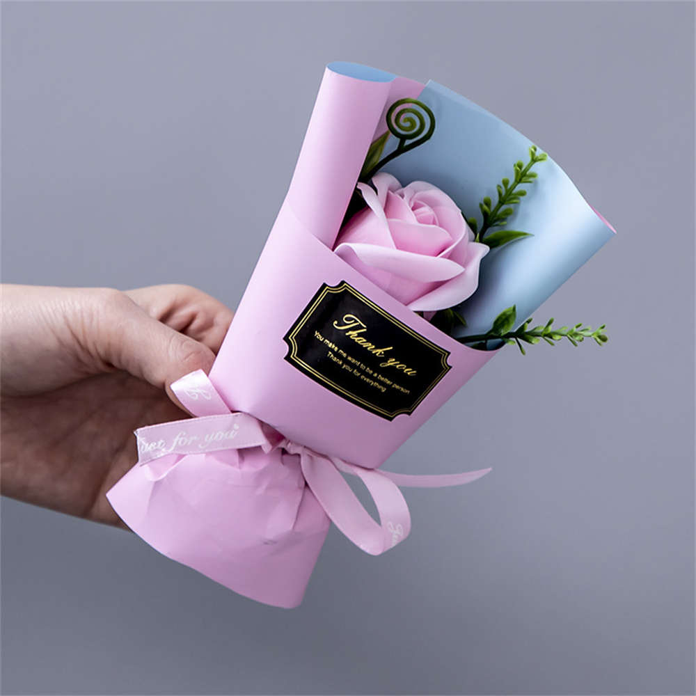 Mini bouquet de fleurs artificielles de Regina Rose, fleurs pour la maison, décoration de mariage, cadeau de fête de Thanksgiving, anniversaire du Nouvel An, leon's day AI0001 – Image 4