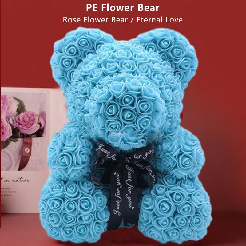 Ours en Peluche Rose Artificielle pour ixde Mariage, Fleurs, Boîte Cadeau, Saint Valentin, Noël, Anniversaire, Petite Amie, Travailleurs AI0001 – Image 6