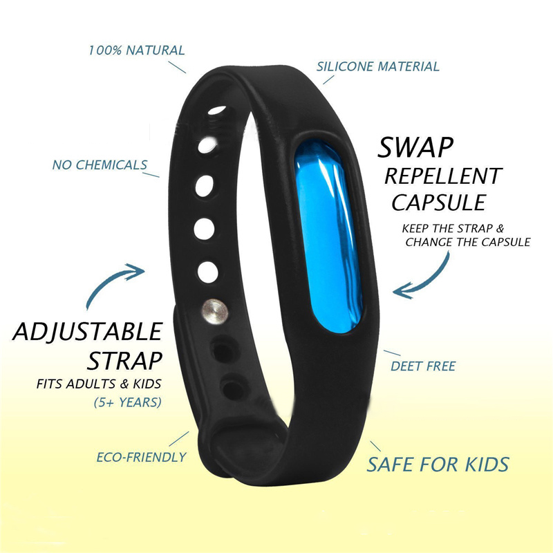 Bracelet anti-moustiques d'été pour enfants et adultes, en silicone, étanche, répulsif, réglable, Monténégro de moustiques AI0001 – Image 5