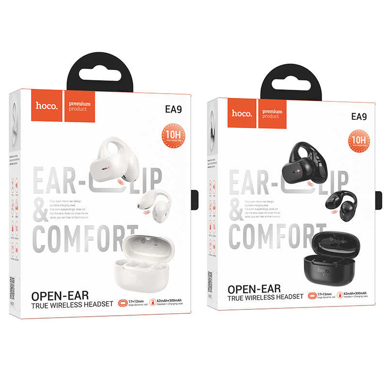 Écouteurs sans fil Bluetooth 5.4 EA9, oreillettes, casque d'écoute ouvert, clip d'oreille, musique, sport, avec micro, veille prolongée, HiFi, audio stéréo, salle de bain AI0001 – Image 2