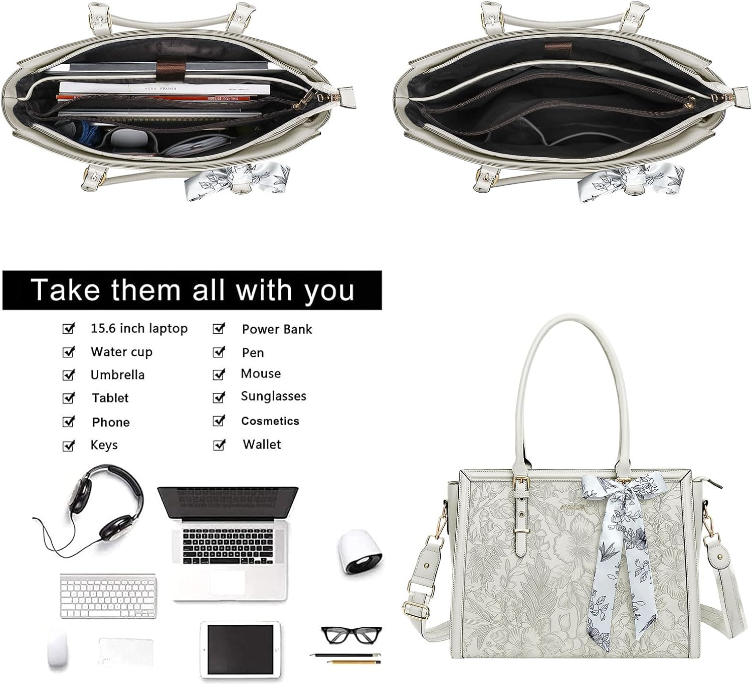 Sac fourre-tout pour ordinateur portable pour femme, sacoche pour MacPleAir Pro 15 15.6 16 17 17.3 pouces, Dallas M2 HP Lenovo Bali AI0001 – Image 6