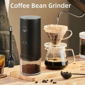 Moulin à café électrique portable avec filtre en céramique, longue durée de vie de la batterie, démarrage à un bouton, broyeur de grains, 38 vitesses, réglage, nouveau, 2024 AI0001