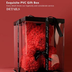 Ours en Peluche Rose Artificielle pour ixde Mariage, Fleurs, Boîte Cadeau, Saint Valentin, Noël, Anniversaire, Petite Amie, Travailleurs AI0001