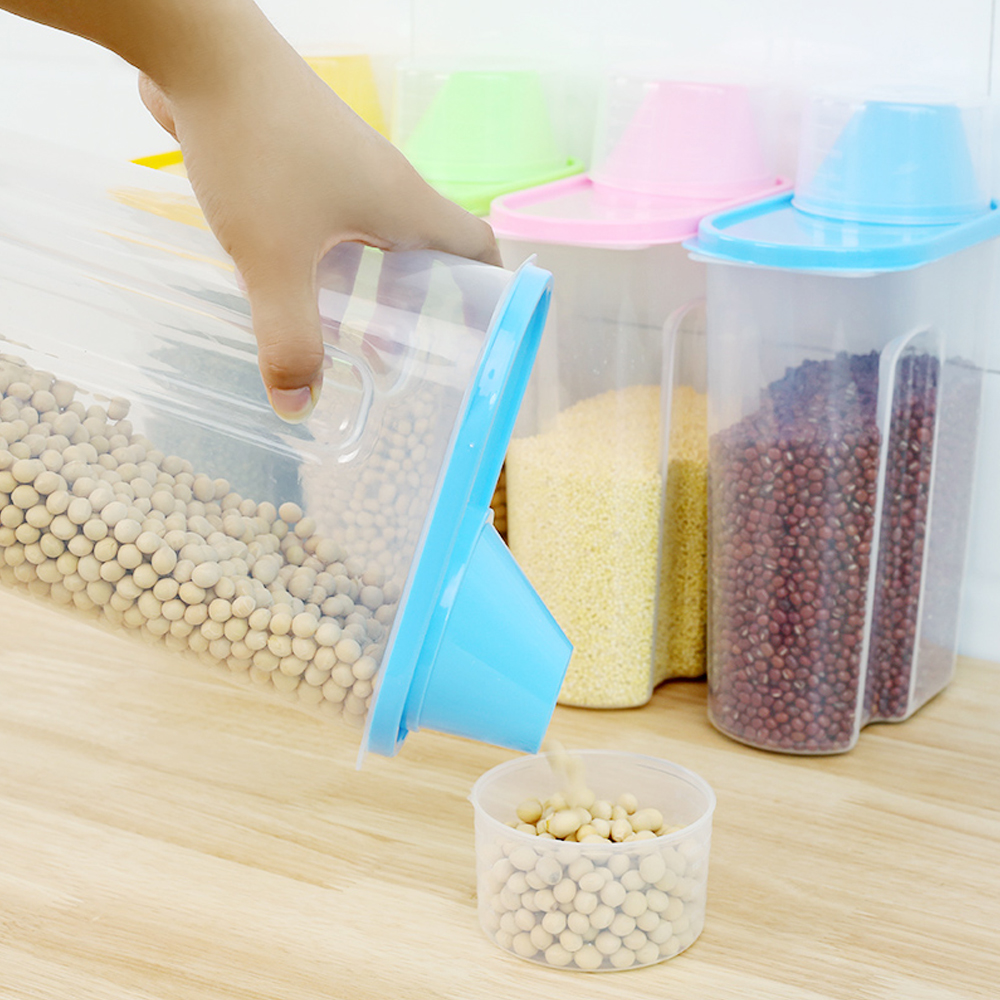 Boîte de conservation des aliments en plastique, ensemble de conteneurs transparents en plastique, bouteille de rangement de cuisine, peut sécher les céréales AI0001 – Image 5