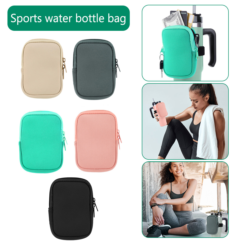 Poudres de bouteille d'eau de plongée, sac portable en tissu, portefeuille de bouteille d'eau, caddie avec fermeture éclair pour touristes, téléphone, carte prédire, 40oz AI0001 – Image 5