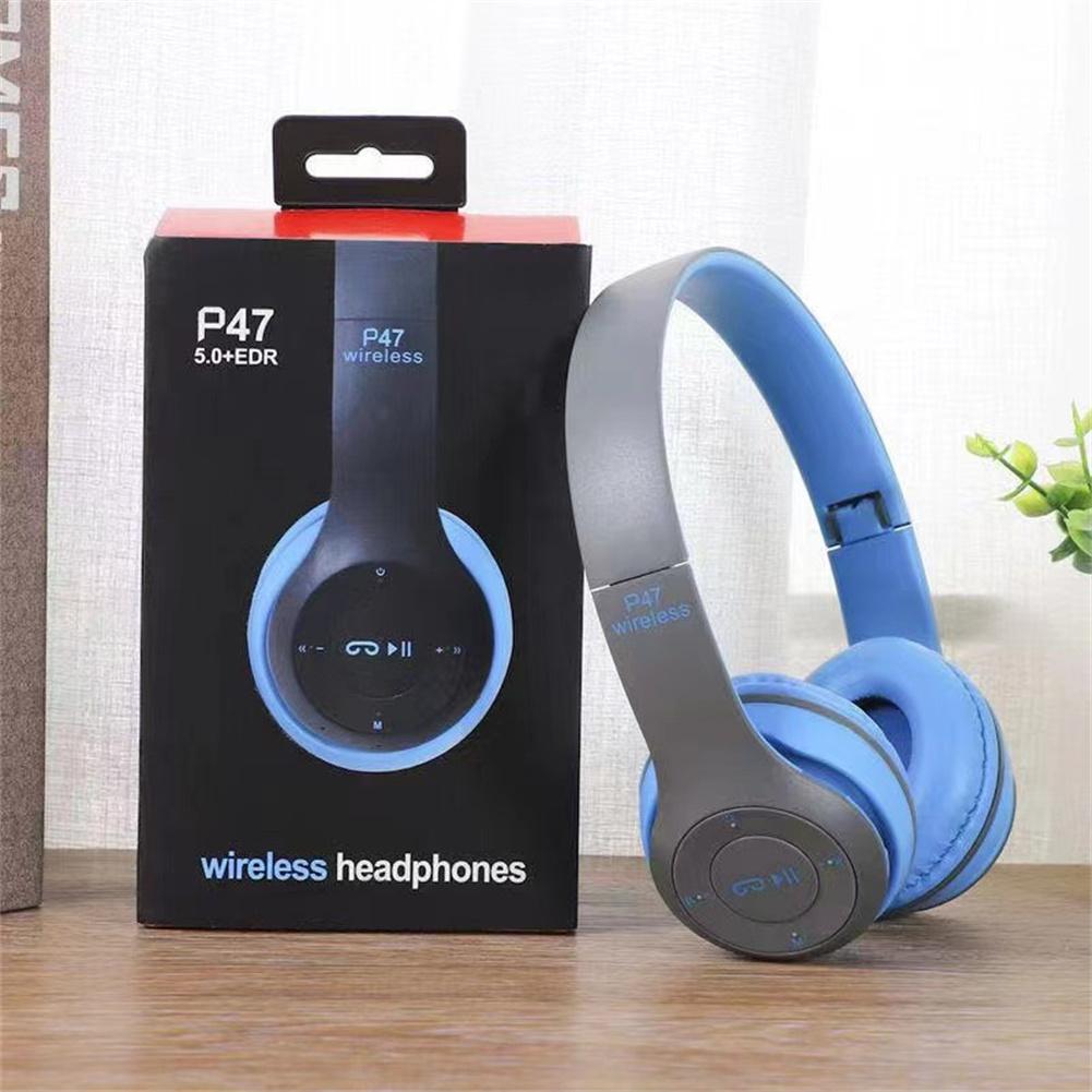 Casque sans fil P47 compatible Bluetooth 5.0, casque pliable, écouteurs HiFi, prend en charge les basses, casque stéréo avec microphone AI0001 – Image 2