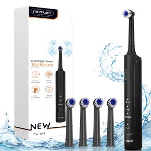 Mornwell-Brosse à Dents Électrique Sonique T37, Charge USB, Étanche, Ultrasonique, existent, 8 Têtes de Rechange, pour Adulte AI0001