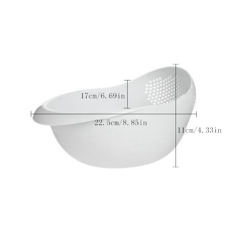 Mir de drainage de cuisine avec poignée, tamis à riz portable, cuillère en plastique, bol à riz, panier à filet filtrant, évier de cuisine, 1 pièce AI0001 – Image 2