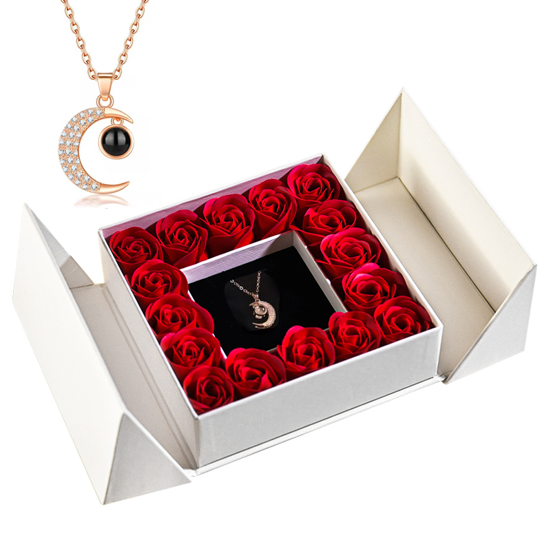Collier avec pendentif en forme de Rose éternelle pour femme, coffret cadeau pour la fête des mères, cadeau d'anniversaire de mariage AI0001 – Image 2